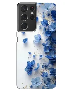 Чехол для Samsung Galaxy S21 ultra с картинкой «Голубой цветочный каскад»