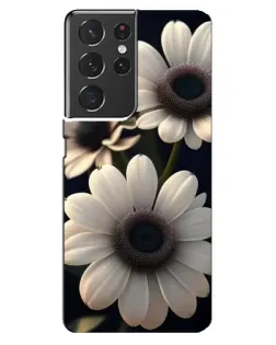 Чехол для Samsung Galaxy S21 ultra с картинкой «Белые маргаритки макро»