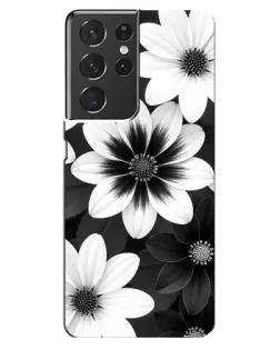 Чехол для Samsung Galaxy S21 ultra с картинкой «Монохромные астры»