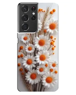 Чехол для Samsung Galaxy S21 ultra с картинкой «Белые сухоцветы»