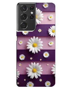 Чехол для Samsung Galaxy S21 ultra с картинкой «Ромашки на фиолетовом»