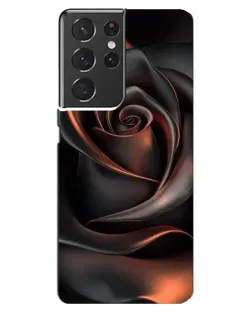 Чехол для Samsung Galaxy S21 ultra с картинкой «Шелковая черная роза»