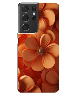 Чехол для Samsung Galaxy S21 ultra с картинкой «Оранжевый макро цветок»