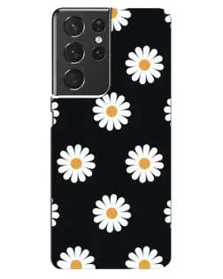 Чехол для Samsung Galaxy S21 ultra с картинкой «Ромашки на черном»