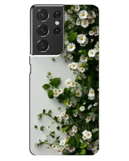 Чехол для Samsung Galaxy S21 ultra с картинкой «Ветка мелких белых цветов»