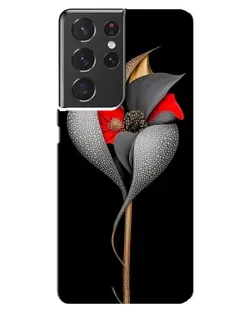 Чехол для Samsung Galaxy S21 ultra с картинкой «Серебряный фантазийный цветок»
