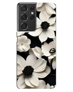 Чехол для Samsung Galaxy S21 ultra с картинкой «Объемные белые цветы»