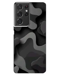 Чехол для Samsung Galaxy S21 ultra с картинкой «Темный абстрактный камуфляж»