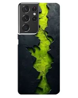 Чехол для Samsung Galaxy S21 ultra с картинкой «Салатовый разлом скалы»