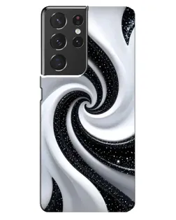Чехол для Samsung Galaxy S21 ultra с картинкой «Черно-белая спираль»