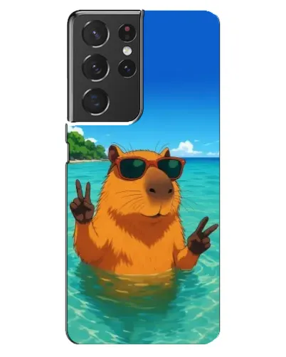Чехол для Samsung Galaxy S21 ultra с картинкой «Морская капибара» Чехол для Samsung Galaxy S21 ultra с картинкой «Морская капибара»