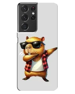 Чехол для Samsung Galaxy S21 ultra с картинкой «Капибара рэпер даб»