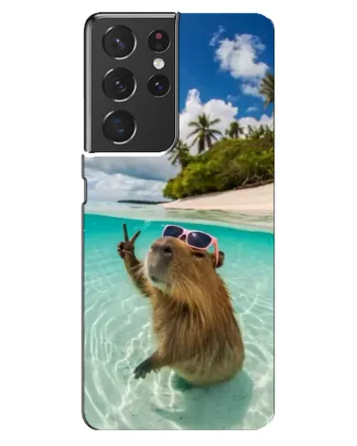 Чехол для Samsung Galaxy S21 ultra с картинкой «Капибара на море» Чехол для Samsung Galaxy S21 ultra с картинкой «Капибара на море»