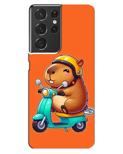 Чехол для Samsung Galaxy S21 ultra с картинкой «Капибара на скутере» Чехол для Samsung Galaxy S21 ultra с картинкой «Капибара на скутере»