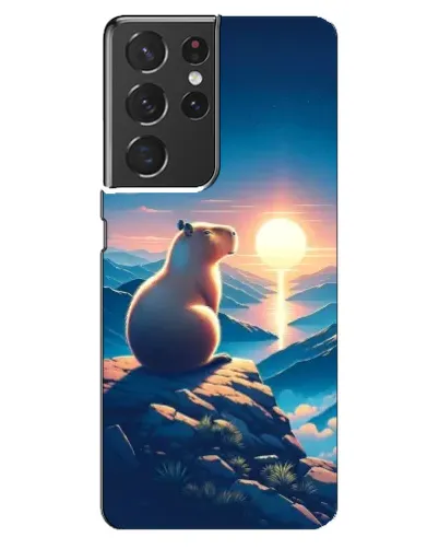 Чехол для Samsung Galaxy S21 ultra с картинкой «Закат солнца с капибарой» Чехол для Samsung Galaxy S21 ultra с картинкой «Закат солнца с капибарой»