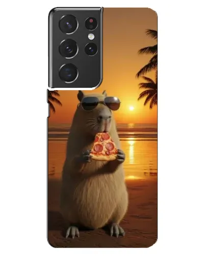 Чехол для Samsung Galaxy S21 ultra с картинкой «Капибара с пиццей» Чехол для Samsung Galaxy S21 ultra с картинкой «Капибара с пиццей»