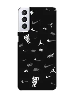 Чохол для Samsung Galaxy S21 з картинкою «Nike Black Pattern» Чохол для Samsung Galaxy S21 з картинкою «Nike Black Pattern»