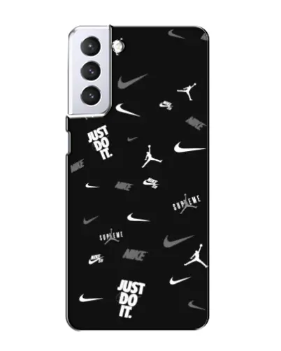 Чехол для Samsung Galaxy S21 с картинкой «Nike Black Pattern»