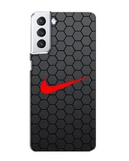 Чехол для Samsung Galaxy S21 с картинкой «Nike — карбоновая сетка»