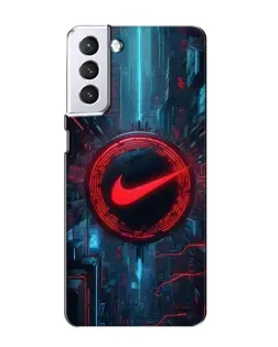 Чехол для Samsung Galaxy S21 с картинкой «Техногенный стиль Nike»
