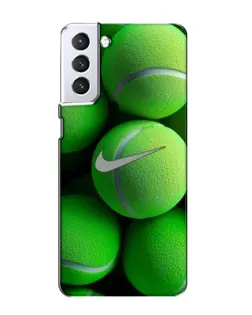 Чехол для Samsung Galaxy S21 с картинкой «Теннисные мячи Найк»