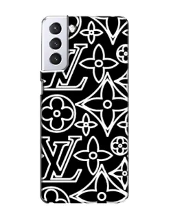 Чехол для Samsung Galaxy S21 с картинкой «Черно-белый узор LV» Чехол для Samsung Galaxy S21 с картинкой «Черно-белый узор LV»