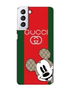 Чехол для Samsung Galaxy S21 с картинкой «Gucci — полосы и Микки» Чехол для Samsung Galaxy S21 с картинкой «Gucci — полосы и Микки»