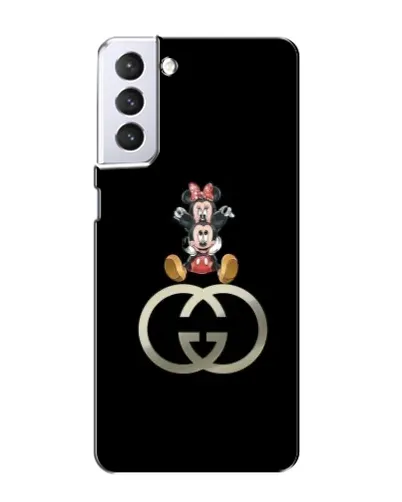 Чехол для Samsung Galaxy S21 с картинкой «Минни Маус на лого»