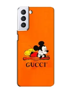 Чехол для Samsung Galaxy S21 с картинкой «Микки Маус Gucci — оранж» Чехол для Samsung Galaxy S21 с картинкой «Микки Маус Gucci — оранж»