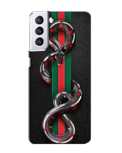 Чехол для Samsung Galaxy S21 с картинкой «Gucci — змея на полосе» Чехол для Samsung Galaxy S21 с картинкой «Gucci — змея на полосе»