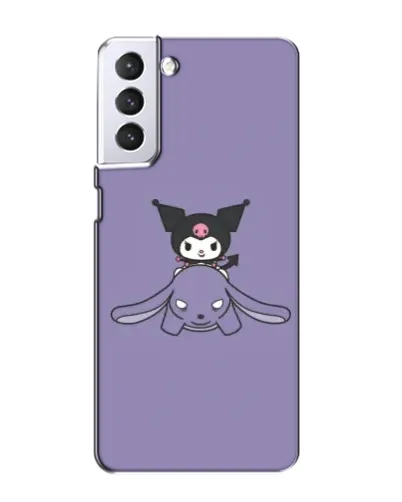 Чехол для Samsung Galaxy S21 с картинкой «Kuromi на лиловом фоне»