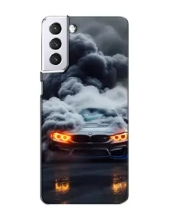 Чехол для Samsung Galaxy S21 с картинкой «BMW в дыму» Чехол для Samsung Galaxy S21 с картинкой «BMW в дыму»