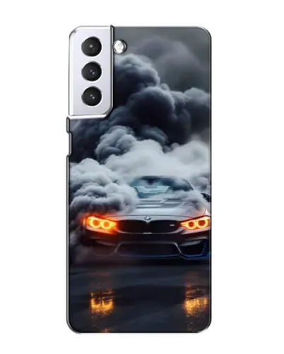 Чехол для Samsung Galaxy S21 с картинкой «BMW в дыму»