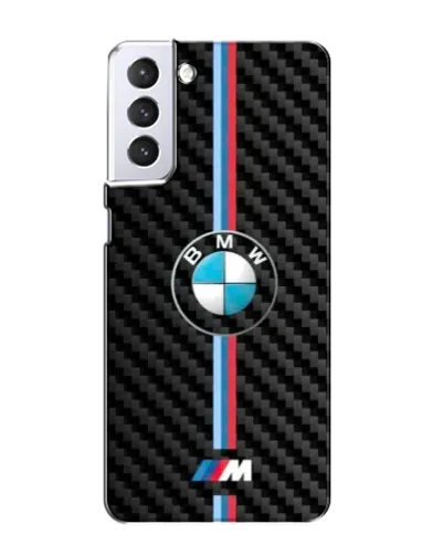 Чехол для Samsung Galaxy S21 с картинкой «Эмблема BMW и карбон»