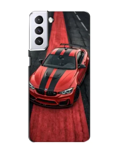 Чехол для Samsung Galaxy S21 с картинкой «BMW на красной дорожке»