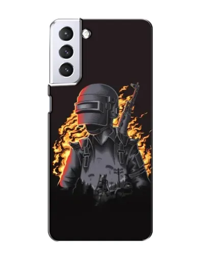 Чехол для Samsung Galaxy S21 с картинкой «PUBG — огненный силуэт»