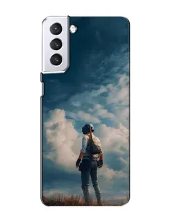 Чехол для Samsung Galaxy S21 с картинкой «Герой PUBG на скале» Чехол для Samsung Galaxy S21 с картинкой «Герой PUBG на скале»