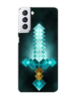 Чехол для Samsung Galaxy S21 с картинкой «Алмазный меч неон»