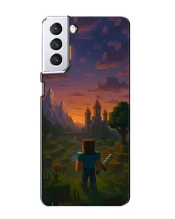 Чехол для Samsung Galaxy S21 с картинкой «Стив у башни»