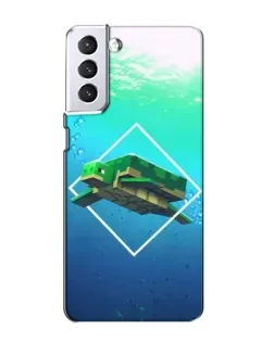 Чехол для Samsung Galaxy S21 с картинкой «Черепаха Minecraft»