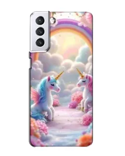 Чехол для Samsung Galaxy S21 с картинкой «Радуга и единороги» Чехол для Samsung Galaxy S21 с картинкой «Радуга и единороги»