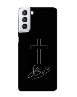 Чехол для Samsung Galaxy S21 с картинкой «Графический крест Jesus» Чехол для Samsung Galaxy S21 с картинкой «Графический крест Jesus»