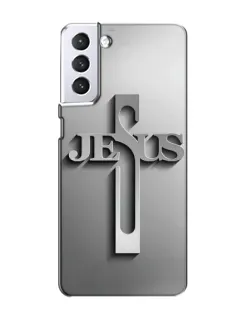 Чехол для Samsung Galaxy S21 с картинкой «Металлический крест Jesus» Чехол для Samsung Galaxy S21 с картинкой «Металлический крест Jesus»