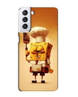Чехол для Samsung Galaxy S21 с картинкой «Губка Боб повар»