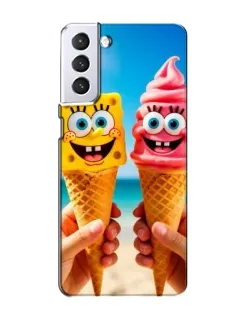 Чехол для Samsung Galaxy S21 с картинкой «Спанч Боб мороженое»
