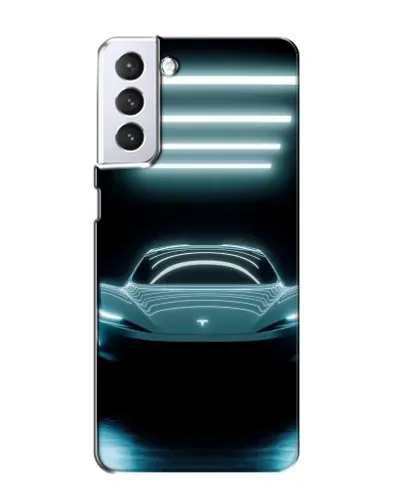 Чохол для Samsung Galaxy S21 з картинкою «Tesla в неоні» Чохол для Samsung Galaxy S21 з картинкою «Tesla в неоні»