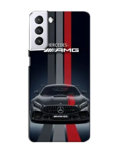 Чохол для Samsung Galaxy S21 з картинкою «Mercedes — білий карбон»