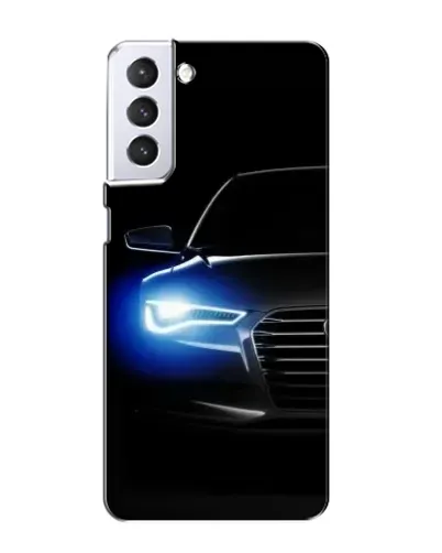 Чехол для Samsung Galaxy S21 с картинкой «Неоновый взгляд Audi»