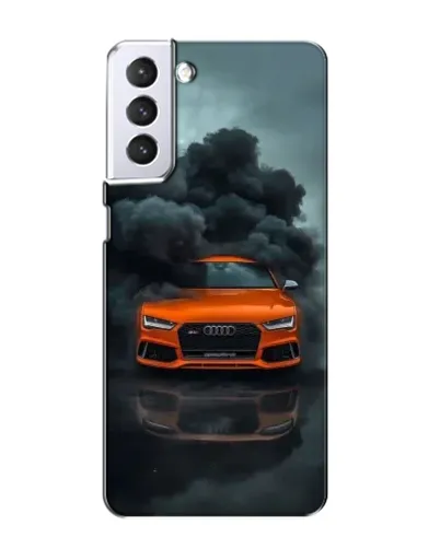 Чехол для Samsung Galaxy S21 с картинкой «Audi в облаках дыма»