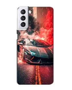 Чехол для Samsung Galaxy S21 с картинкой «Lamborghini красный дым»